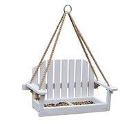 NESPIQ Estación De Alimentación para Pájaros Asiento De Columpio De Banco De Jardín De Perca De Estación De Comedero De Pájaro Salvaje Colgante Duradero Balcón Y Jardín(A)