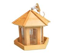 NESPIQ Estación De Alimentación para Pájaros Comedero De Pájaros De Madera Comedero De Pájaros Colgante Decorado Plataforma De Observación De Alimentación De Pájaros Balcón Y Jardín