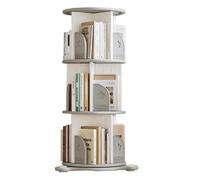 NESPIQ Estantería organizadora de almacenamiento giratoria de 3 niveles, estantería de exhibición de pie (A-gris)