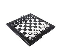 NESPIQ Juegos Tradicionales Ajedrez Juego De Ajedrez De Viaje Magnético De 11 Pulgadas con Tablero De Ajedrez Plegable, Juego De Backgammon De Damas De Ajedrez