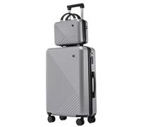 NESPIQ Maleta de viaje de negocios de 24 pulgadas con lona, ABS ligera, universal, con ruedas, para mujeres y hombres, maleta ligera, f, 0,61 cm (24 pulgadas)