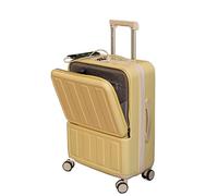 NESPIQ Maletas De Cabina Equipaje con Candado TSA Y Puerto De Carga USB, Se Puede Llevar En El Avión Maleta para Mujer Maleta con Cerradura (Color : Yellow, Size : 20in)