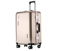 NESPIQ Maletas De Cabina Equipaje De Cabina De Aluminio, Maleta con Ruedas, Modelo De Carga USB, Equipaje Rígido Maleta con Cerradura (Color : A, Size : 22in)