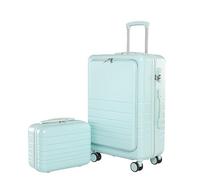 NESPIQ Maletas De Cabina Equipaje Maleta Juego De Piezas Llevar En ABS + PC Spinner Trolley, Equipaje De Viaje Duradero Maleta con Cerradura (Color : Blue, Size : 26+14in)