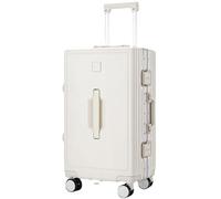 NESPIQ Maletas De Cabina Equipaje Sin Cremallera con Marco De Aluminio, Maleta Dura Y Ligera con Ruedas Giratorias Maleta con Cerradura (Color : B, Size : 22")