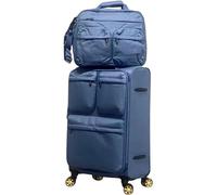 NESPIQ Maletas De Cabina Equipaje Vertical con Ruedas Extensible, Juego De 2 Piezas, Ruedas Giratorias, Cerradura TSA para Viajes Maleta con Cerradura (Color : Blue, Size : 24in)