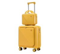 NESPIQ Maletas De Cabina Juego De Maletas De Dos Piezas, Estuche De Embarque Codificado, Maletín con Ruedas De 18 Pulgadas, Maleta Liviana Maleta con Cerradura (Color : C, Size : 14+18in)