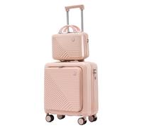 NESPIQ Maletas De Cabina Juego De Maletas De Dos Piezas, Estuche De Embarque Codificado, Maletín con Ruedas De 18 Pulgadas, Maleta Liviana Maleta con Cerradura (Color : B, Size : 14+18in)