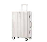 NESPIQ Maletas De Cabina Maleta De Almacenamiento De Gran Capacidad, Equipaje ABS Ligero, 4 Ruedas Universales, Equipaje De Embarque Duro Maleta con Cerradura (Color : White, Size : 22 Inches)