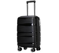 NESPIQ Maletas De Cabina Maleta De Viaje con Ruedas Giratorias, Manijas Ergonómicas Livianas, Maletas De Viaje Maleta con Cerradura (Color : Black, Size : 18inch)
