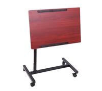 NESPIQ Mesa Ordenador Mesa De Cama Móvil Plegable For El Hogar, Mesa Auxiliar De Altura Ajustable con Ruedas Giratorias para Dormitorio Oficina(Rot)