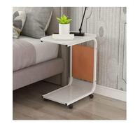 NESPIQ Mesa Ordenador Mesita De Noche con Ruedas Giratorias For El Hogar Y El Hospital, Escritorio Portátil For Computadora, Cama, Sofá, Mesa para Dormitorio Oficina(White)