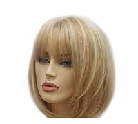 NESPIQ Pelucas Muje Peluca Rubia Con Flequillo Pelucas De Pelo Corto Para Mujer Peluca Rubia Ombre Peluca Recta Bob Peluca Pelo Natural