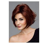 NESPIQ Pelucas Muje Pelucas Cortas Con Reflejos Marrones Mixtos Para Mujeres Blancas, Marrón Rojizo Sintético Con Peluca De Cabello Rubio Peluca Pelo Natural