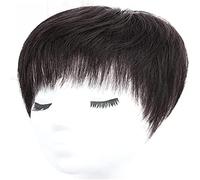 NESPIQ Pelucas Muje Pelucas Cortas De Cabello Humano, Pelucas Cortas Y Esponjosas Marrones Para Mujeres Mayores Peluca Pelo Natural (Color : Black)