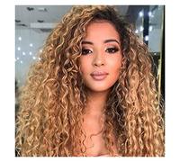 NESPIQ Pelucas Muje Pelucas Rizadas Rubias De Los Años 70, Pelucas Afro Rubias Mixtas Marrones Para Mujeres Negras, Pelucas Rubias Rizadas Afro Sintéticas Para Mujeres Peluca Pelo Natural