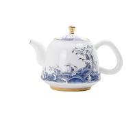 NESPIQ Tetera para uso diario, tetera china creativa resistente al calor, tetera de cerámica con patrón exquisito para muebles para el hogar (350 ml)