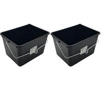 Nespoli Cubo de Pintura de 8 L, Grande, con Mango de Metal, Color Negro (Paquete de 2)