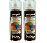 Nespoli Pintura en Spray, Color Barniz Incoloro Brillante, 400 ml, Acabado Profesional (Paquete de 2)