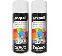 Nespoli Pintura en Spray, Color Blanco Intenso Brillante, 400 ml, Acabado Profesional (Paquete de 2)