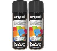 Nespoli Pintura en Spray, Color Negro, Efecto Brillante 400 ml, Acabado Profesional (Paquete de 2)