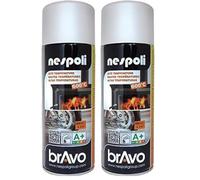 Nespoli Pintura en Spray, Para Altas Temperaturas, Color Blanco, 400 ml, Acabado Profesional (Paquete de 2)