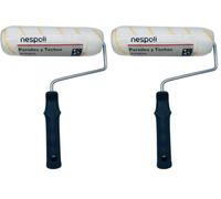 Nespoli Rodillo de Pintura Antigota, 22 cm, para Todo Tipo de Superficies y Pinturas, Mango Ergonómico, Bordes Biselados para Evitar Marcas, Ideal para la Decoración del Hogar (Paquete de 2)
