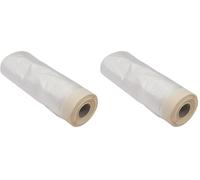 Nespoli Rollo de Plástico con Cinta Adhesiva, 35 cm x 20 m, Resistente a 80°, Ideal para Pintar, Decorar, Cubrir Muebles, Tratamiento Corona, Apto para Automoción (Paquete de 2)