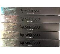 Nespresso OriginalLine Master Origin Paquete variado: Colombia, Etiopía, India, Indonesia, Nicaragua, 50 cápsulas - "No compatible con Vertuoline"