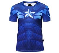 Nessfit Camiseta de compresión para hombre, camiseta de superhéroe, capa base, gimnasio, manga corta, correr, entrenamiento térmico, L