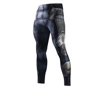 Nessfit - Mallas de compresión para hombre con temática de superhéroes, capa base, leggings, para gimnasio, carreras largas, entrenamiento térmico, S
