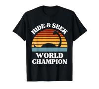 Nessie, campeona Mundial de escondite del Monstruo del Lago Ness Camiseta gráfica económica, Hombre, Negro, XL