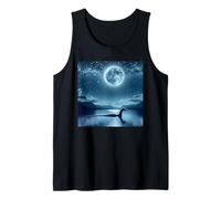 Nessie, el Monstruo del Lago Ness bajo la Luna Llena Camiseta sin Mangas
