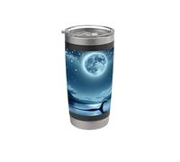 Nessie, el monstruo del lago Ness bajo la luna llena Vaso térmico de acero inoxidable de doble pared