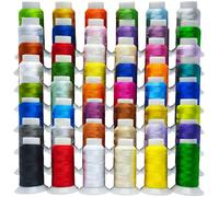 NESSTERS Set 48 Hilos de Bordar y Coser a Máquina de Poliéster - 500 m por Carrete - Colores Vivos y Resistentes - Para Bordadora y Máquina de Bordar Domésticas o Industriales, para Costura y Bordado