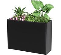 Nessxa Maceta de Metal Negro, 30 Pulgadas de Largo x 12 Pulgadas de Ancho x 24 Pulgadas de Alto