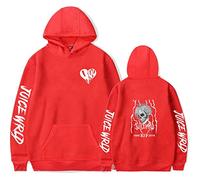 Nest Home Juice Wrld Sudadera con capucha con estampado de moda con capucha, camiseta de manga larga, estilo hip hop para mujeres y hombres, rojo-1, M