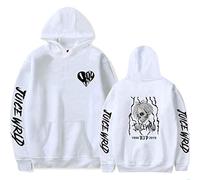 Nest Home Juice Wrld Sudadera con capucha con estampado de moda con capucha, camiseta de manga larga, estilo hip hop para mujeres y hombres, blanco-1, XXS