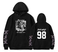 Nest Home Juice Wrld Sudadera Unisex Casual Sudaderas con Capucha Hip Hop Sudadera con Capucha para Hombres Mujeres, Negro-1., XS