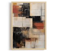NESTART HOME Cuadro Abstracto Acuarela, Cuadros para Baño, Decoración de Pared Dormitorio, Arte Enmarcado para Sala, Estilo Rústico, Impresiones Modernas (Sinfonía Urbana, 53 x 73cm)
