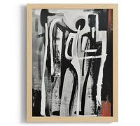 NESTART HOME Cuadro Abstracto en Blanco y Negro,Lienzo Moderno Enmarcado,Decoración Gótica,Arte de Pared Estético,Impresión para Sala o Dormitorio (Diálogo Interminable, 33 x 43cm)