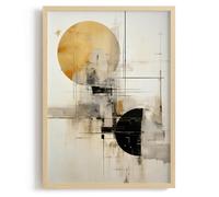 NESTART HOME Cuadro moderno enmarcado, póster abstracto colorido con ritmo visual, arte contemporáneo para sala, composición decorativa para el hogar (Reinos en Intersección, 53 x 73cm)