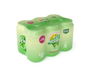 Nestea Té Verde Maracuyá Lata 33 cl, Pack de 6, Refrescante, Sabor Exótico, Baja en Calorías, Optimo para cualquier momento, Pack práctico