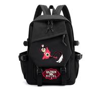 Nesthome Anime Hazbin Hotel Mochila Escolar Niño Niña Daypacks Mochila Casual Mochila Escolar Adolescentes Bolsa Escolar, Negro J., Talla única
