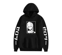 Nesthome Anime Zero Two Hoodie Darling in The FRANXX 02 Sudadera con capucha estampada para hombres y mujeres, Negro-1., XL