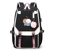 Nesthome Bubu and Dudu Love Divertido Regalo Unisex Niño Niña Mochila Diaria Muy Adecuado para la Escuela Viajes Mujer Mochila Casual Adolescentes Bolsa Escolar, Negro Blanco-2, Einheitsgröße