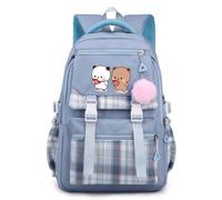 Nesthome Bubu and Dudu Mochila Escolar Campus Backpack Nylon Impermeable Daypacks Mujer Casual Mochila Adolescente Mochilas Moda Bolsa Escolar, Azul 1, Einheitsgröße