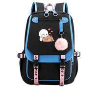 Nesthome Bubu and Dudu Parejas Regalos Unisex Niño Niña Mochila Diaria Muy Adecuado para la Escuela Viajes Mujer Mochila Casual Adolescentes Bolsa Escolar, Negro Azul 3, Einheitsgröße
