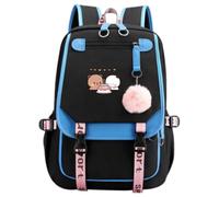 Nesthome Bubu and Dudu Parejas Regalos Unisex Niño Niña Mochila Diaria Muy Adecuado para la Escuela Viajes Mujer Mochila Casual Adolescentes Bolsa Escolar, Negro Azul 2, Einheitsgröße
