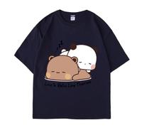 Nesthome Bubu Dudu Camiseta Couple Tops Cartoon Panda Bear Men Summer Camisetas, azul marino, XXL